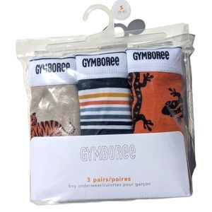 Gymboree Boys S 5-6 Tiger/Stripe/Gecko Underwear (3)